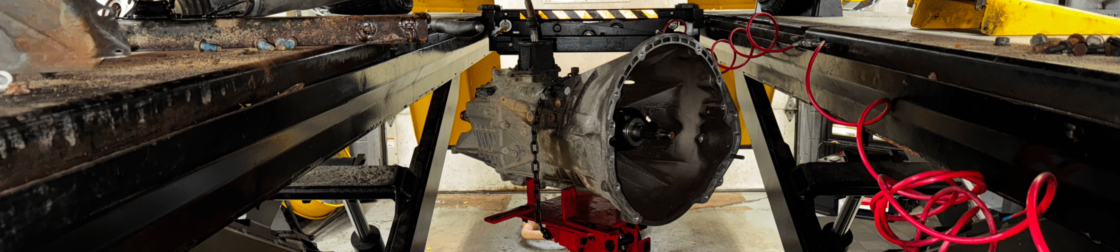 Transmission Repair in Eau Claire, WI at Valley City Automotive. An image of a vehicle's transmission undergoing repair and maintenance.